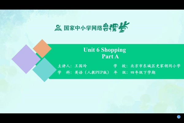 Unit 6 Shopping - Part A 
