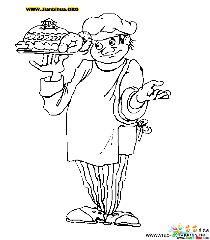 如何画厨师简笔画图片教程(第5张)