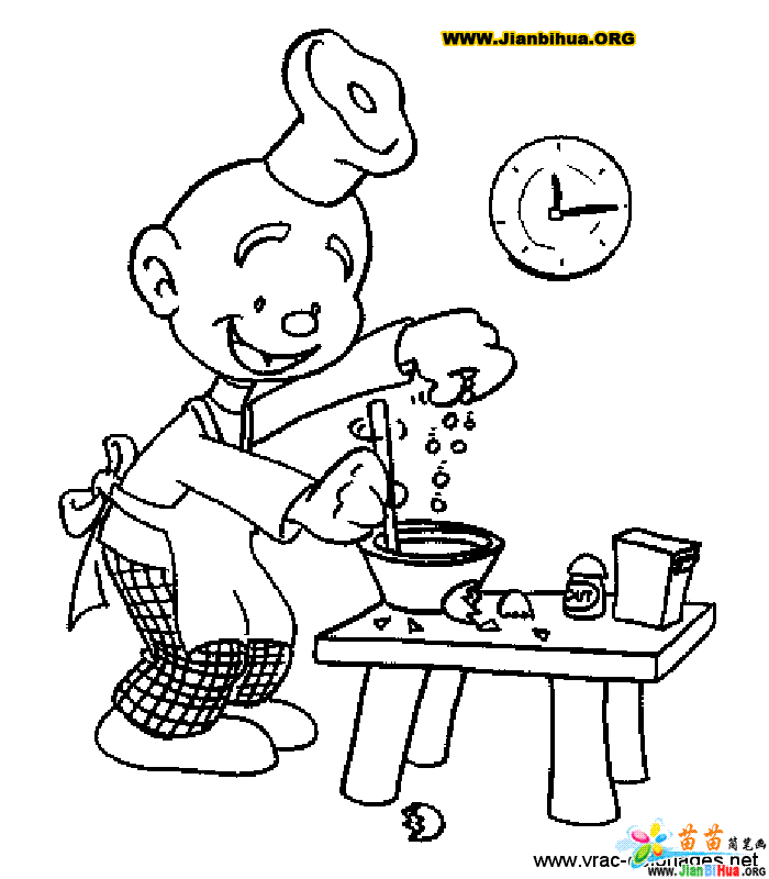 如何画厨师简笔画图片教程(第3张)