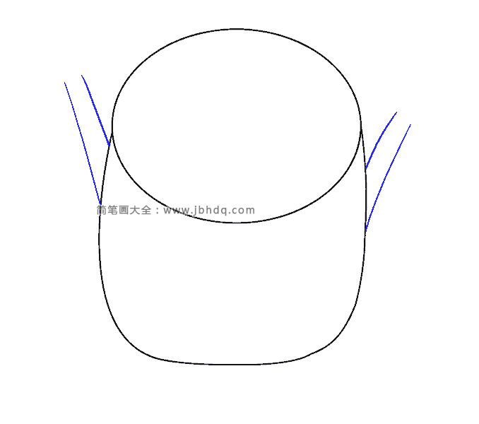 步骤3：在身体两侧画出小黄人鲍勃的手臂。