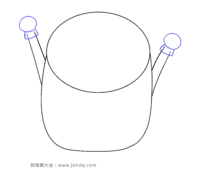 步骤4：在手臂上方画一个小圆圈。