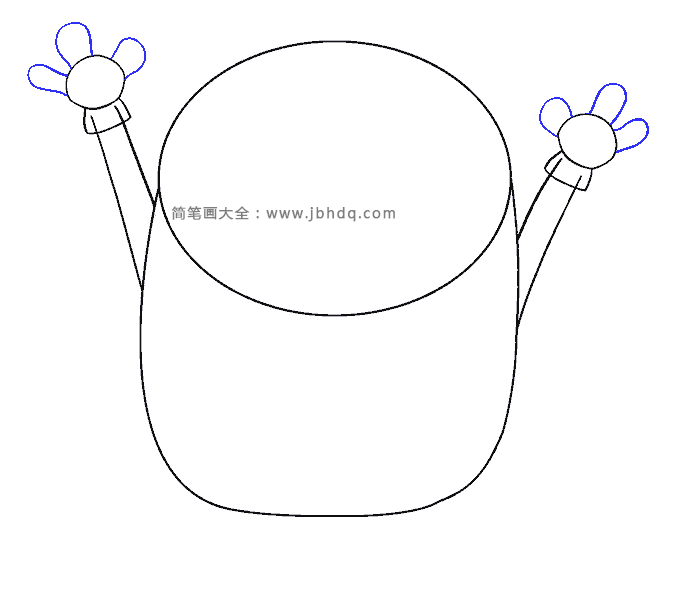 步骤5：在每个圆圈上画三个手指。