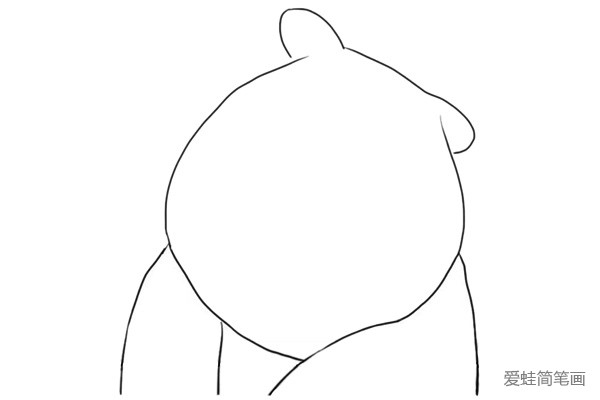 3.画熊二部分身体轮廓。