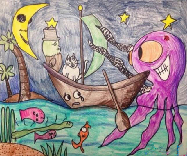 优秀海底世界儿童画作品欣赏：海底世界欢乐多