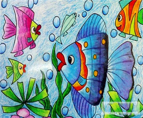 海底世界儿童画幼儿园美术教案