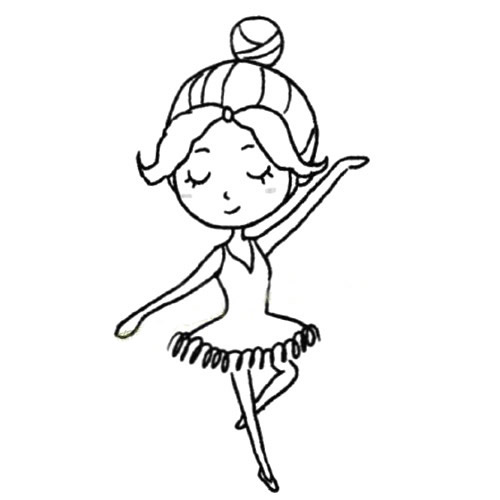 跳芭蕾舞的女孩简笔画