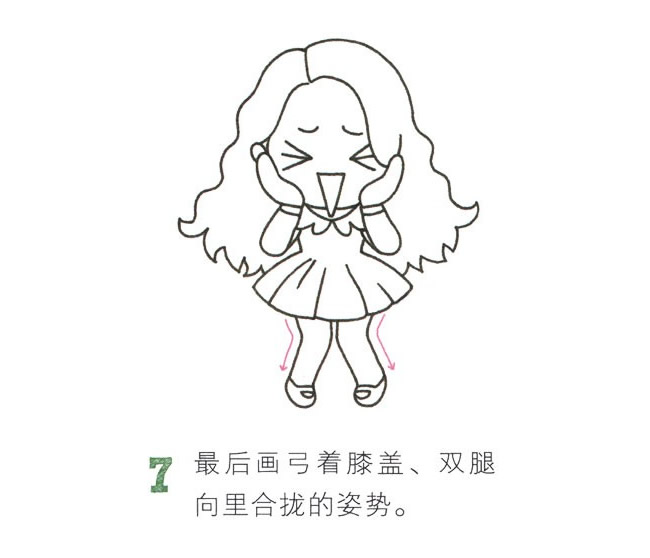 害羞的小女孩简笔画图片