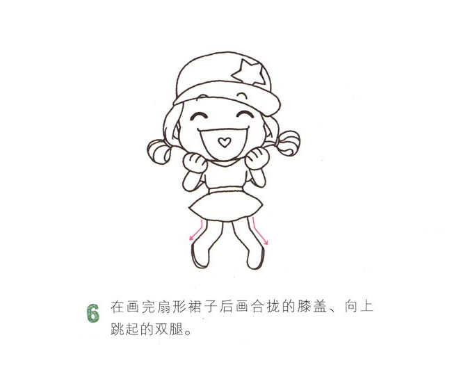 开心的小女孩简笔画图片