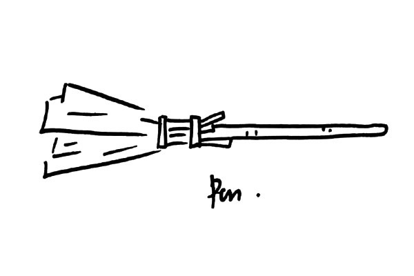 万圣节扫帚简笔画