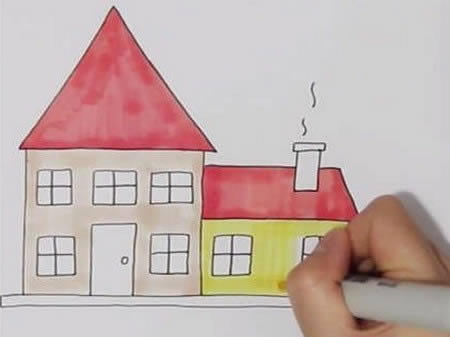 简笔画房子的画法步骤图片