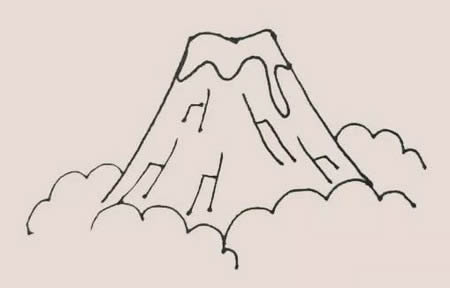 火山喷发怎么画简笔画简单又漂亮