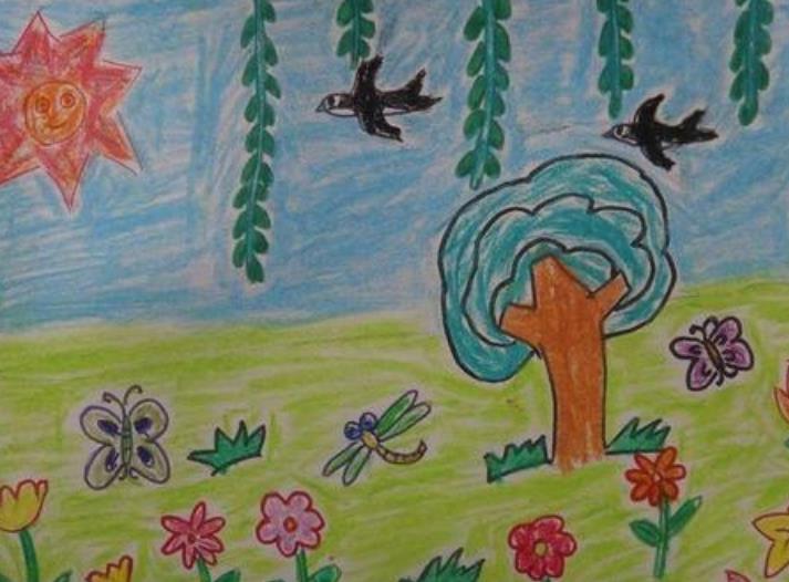 小学生关于春的绘画简单漂亮
