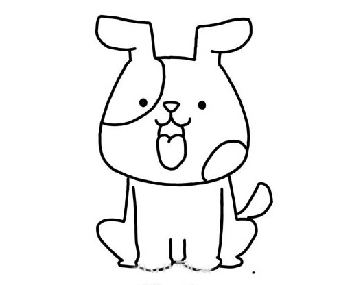 可爱小黄狗简笔画步骤画法图片