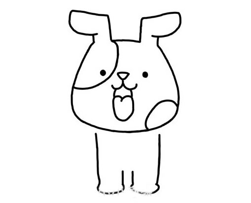 可爱小黄狗简笔画步骤画法图片