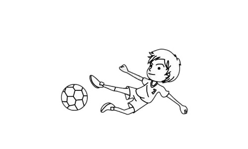 足球运动员简笔画图片步骤五