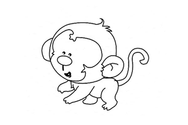 简单好画的猴子简笔画4