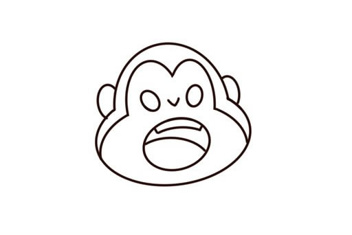 可爱卡通猴子简笔画彩色画法步骤图片