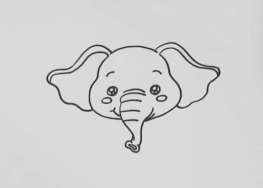 卡通大象怎么画简笔画简单又可爱