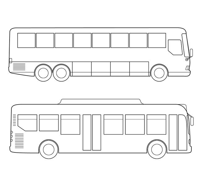 公共汽车简笔画图片