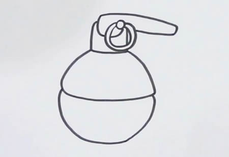 手榴弹简笔画步骤图解-手榴弹怎么画