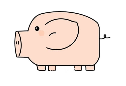 卡通小猪简笔画画法图片