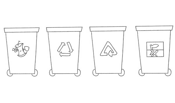 分类垃圾桶简笔画图片