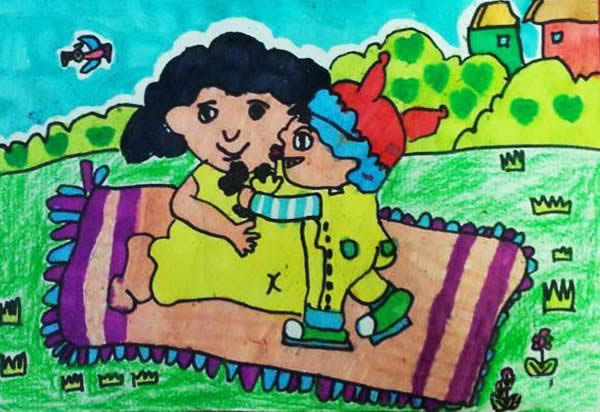 感恩母亲节儿童画作品图片