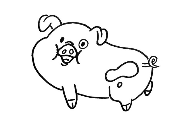 可爱的小猪简笔画图片