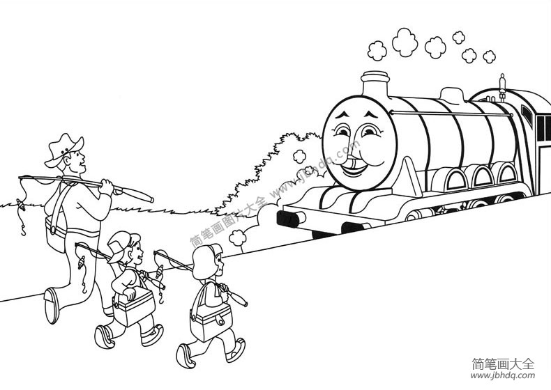 小火车托马斯的简笔画