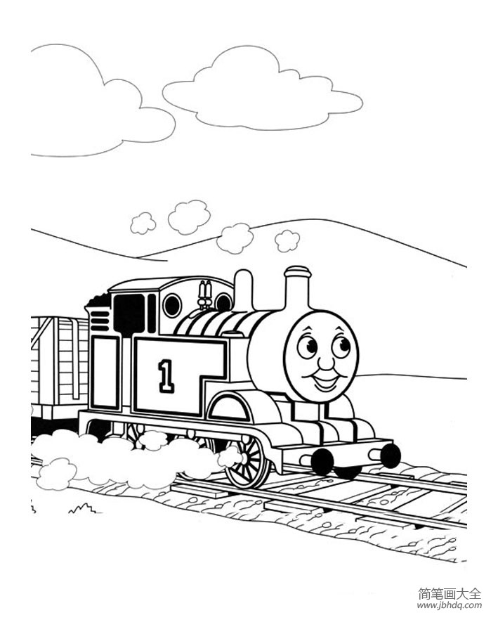 托马斯小火车填色画1