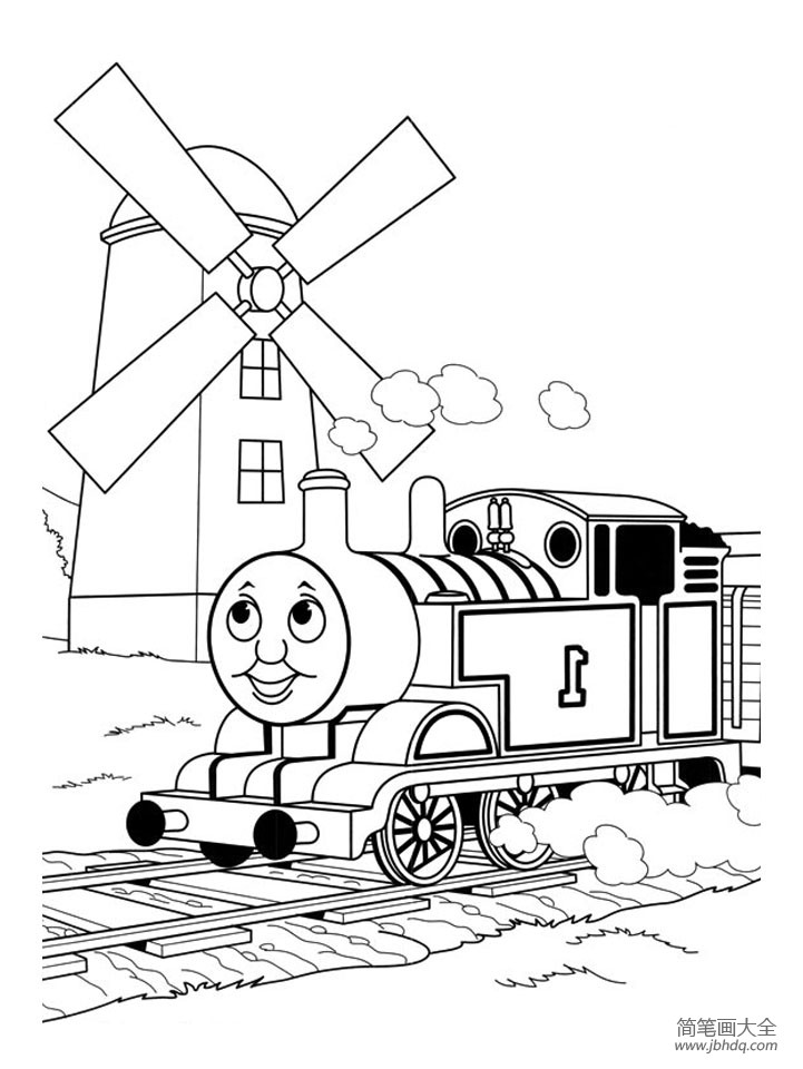 托马斯小火车填色画2