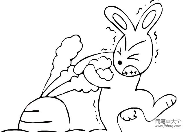 兔子简笔画大全 拔萝卜的兔子简笔画