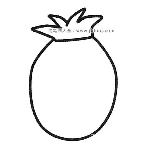 简单的菠萝简笔画步骤2