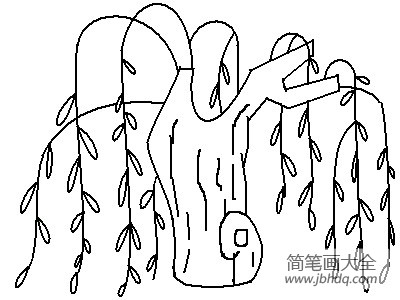 春天的柳树简笔画