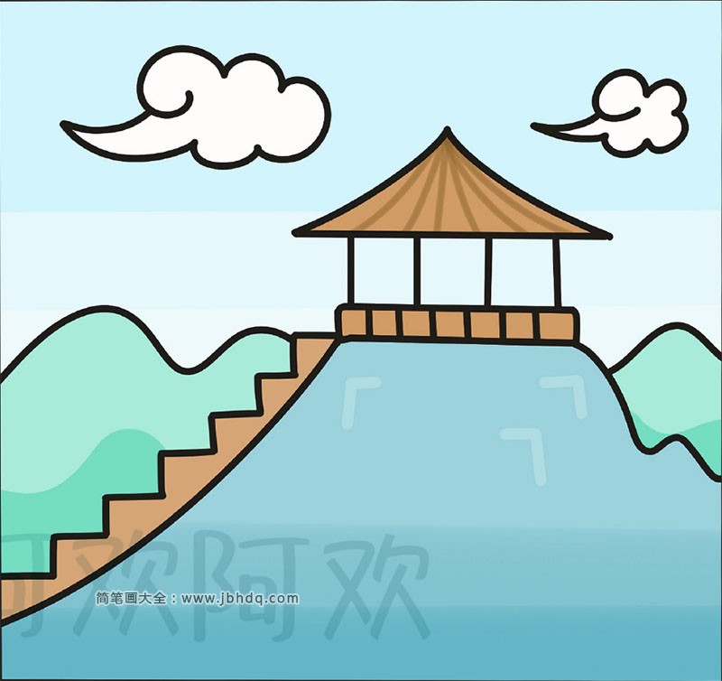 漂亮的建筑风景简笔画2