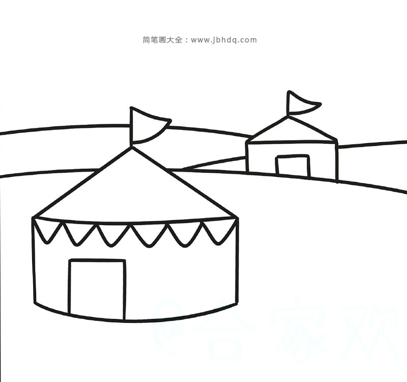 蒙古风情简笔画图片1