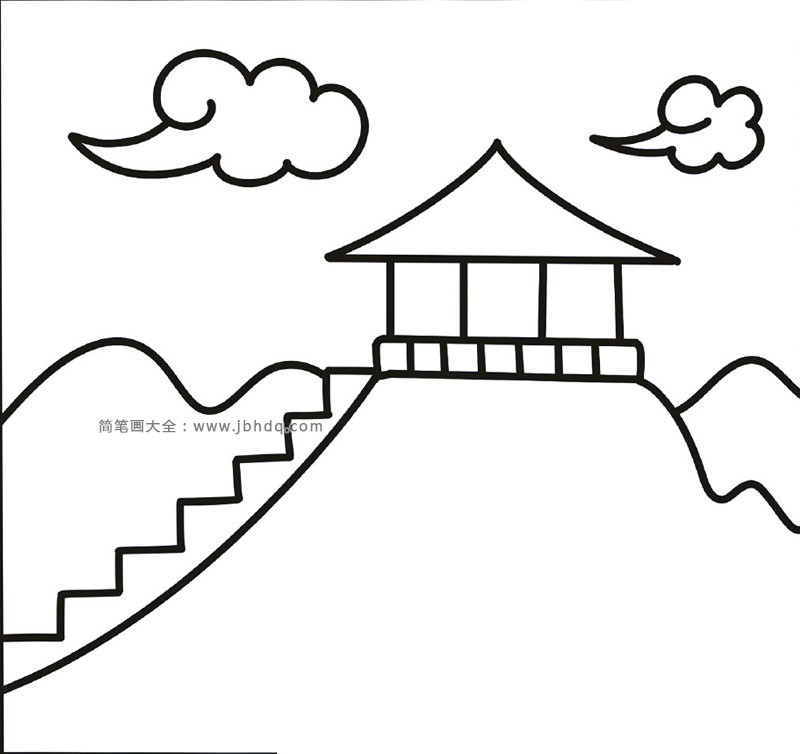 漂亮的建筑风景简笔画1