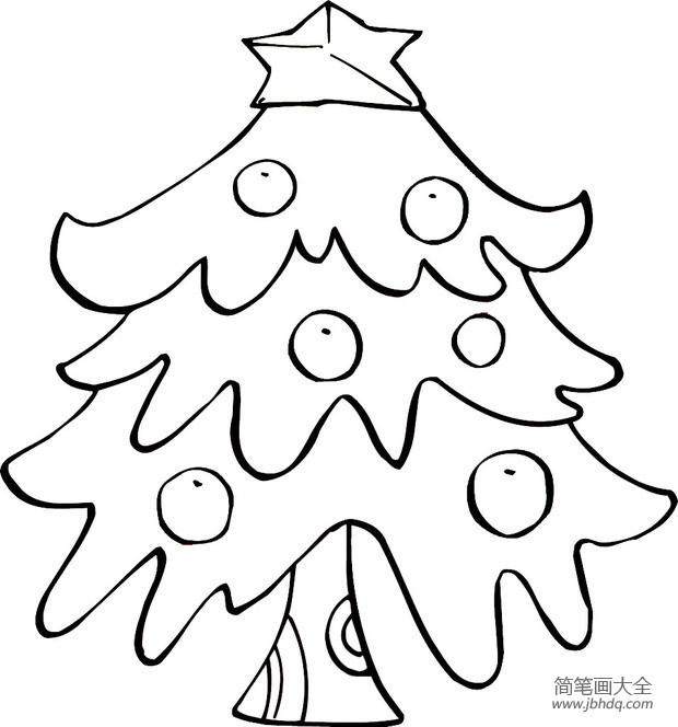 植物简笔画 简单易学的圣诞树简笔画图片