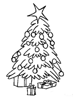 植物简笔画 简单易学的圣诞树简笔画图片