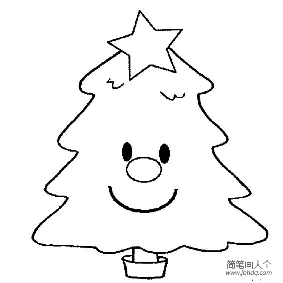 漂亮的圣诞树简笔画