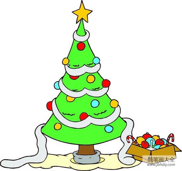 彩色圣诞树简笔画图片