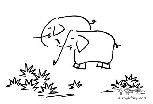 大象的简笔画画法