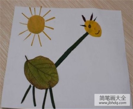 树叶贴画作品：我们要做一幅树叶贴画