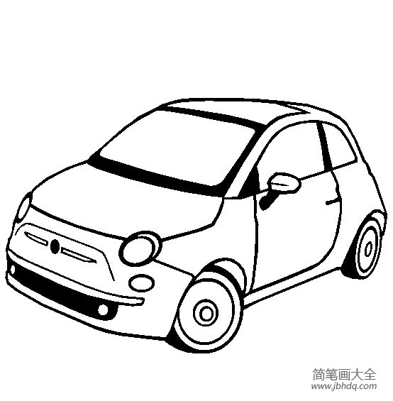 小汽车简笔画 菲亚特500简笔画图片