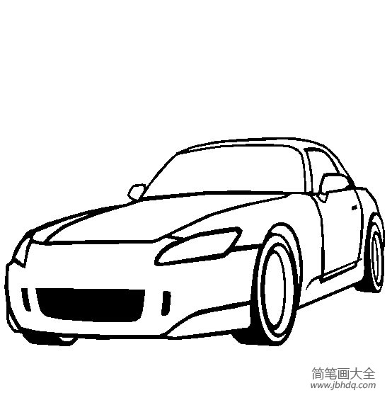 小汽车简笔画 本田S2000简笔画图片