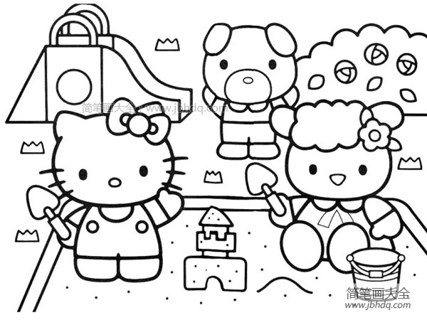 hello kitty简笔画图片