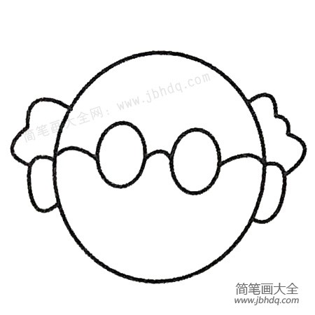 3.然后画眼镜。