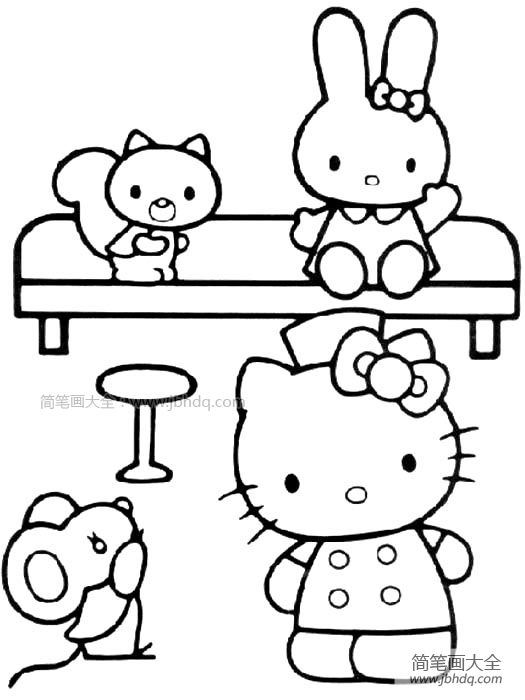 hello kitty简笔画图片