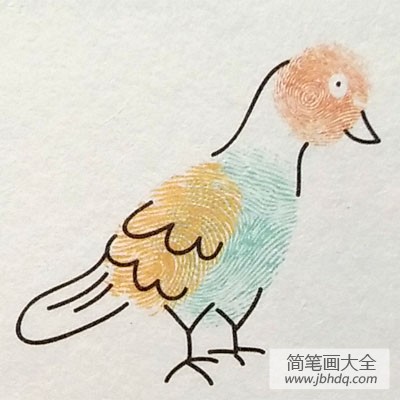 鸽子指印画教程