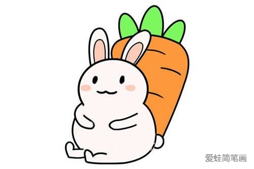 小白兔胡萝卜简笔画